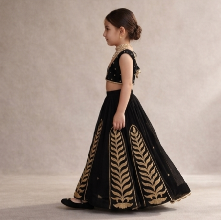 Pre Order: Noir Royal Princess Lehenga Set