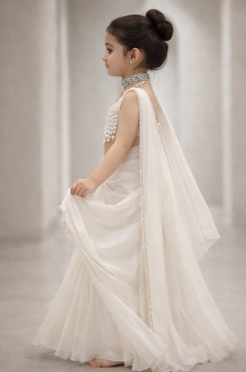 RTD Pre Order: Little Pearl Fairy Saree Set