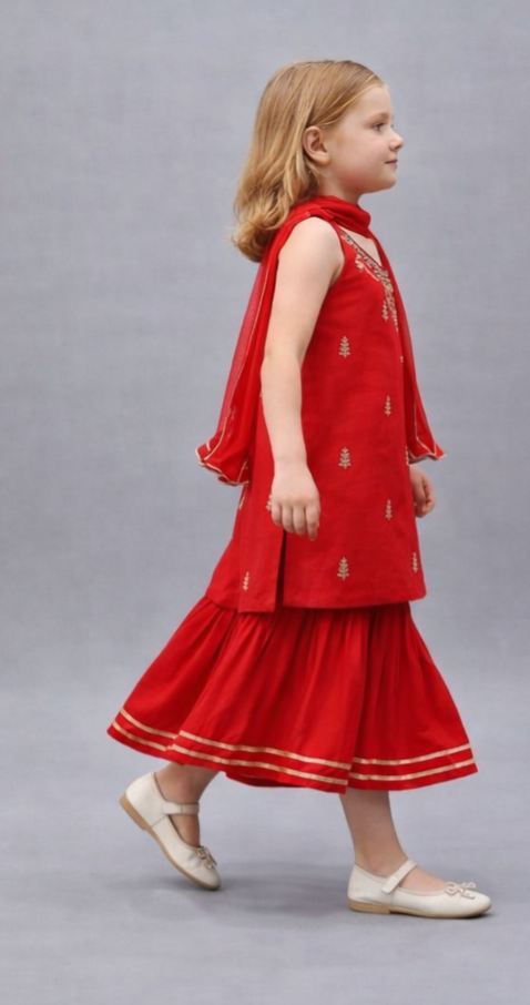 Pre Order: Crimson Royale Sharara Set
