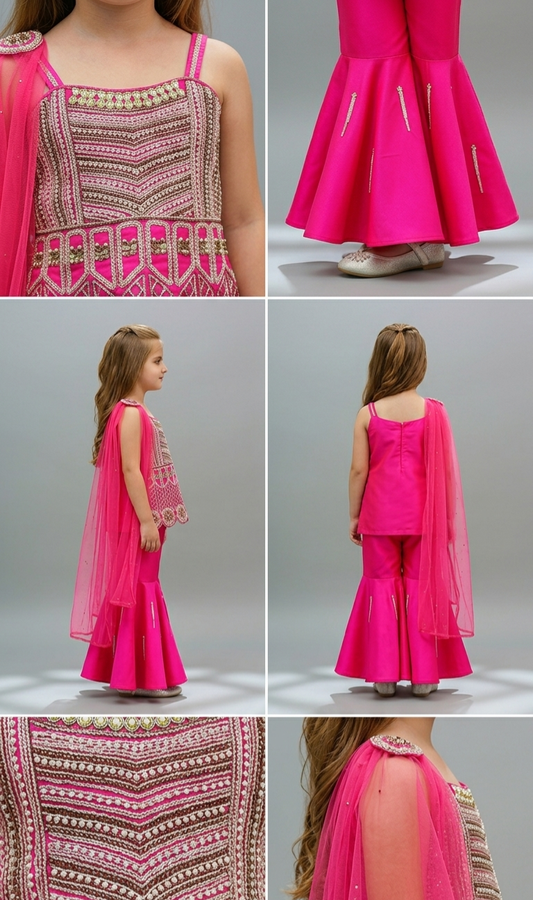 Pre Order:Rose Blossom Sharara Set