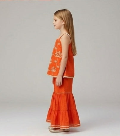 Pre Order:Saffron Lotus Sharara Set
