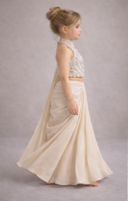 Pre Order: Rajkumari Pearl Saree Set