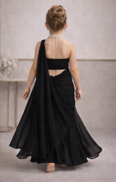 RTD Pre Order: Rajkumari Pearl Black Saree Set
