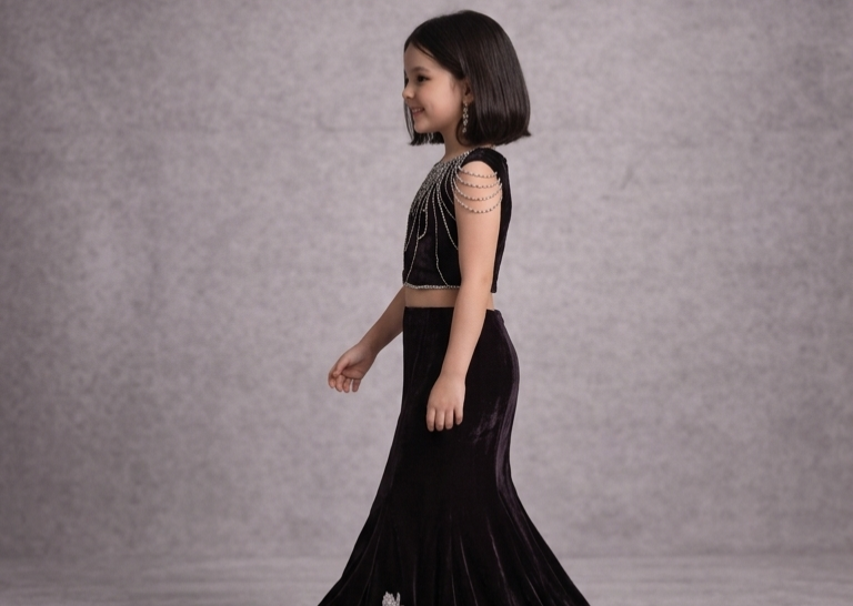 Pre Order: Velvet Princess Royale Lehenga Set