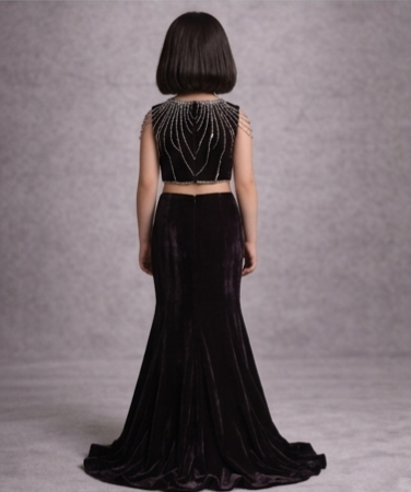 Pre Order: Velvet Princess Royale Lehenga Set
