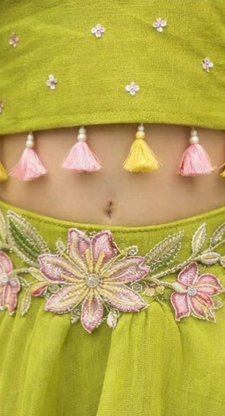 Pre Order: Emerald Meadow Lehenga Set