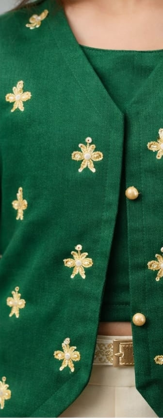 Pre Order: Emerald Bloom Palazzo Set