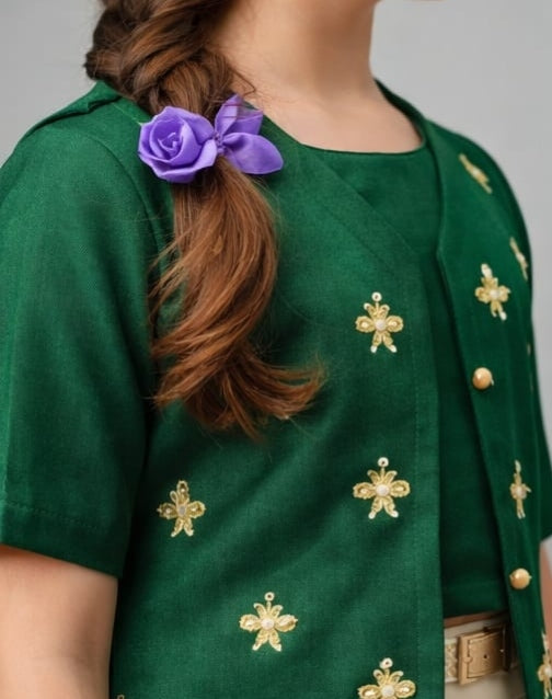 Pre Order: Emerald Bloom Palazzo Set