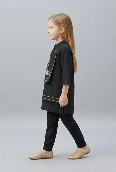 Pre Order: Midnight Lotus Kurta Set