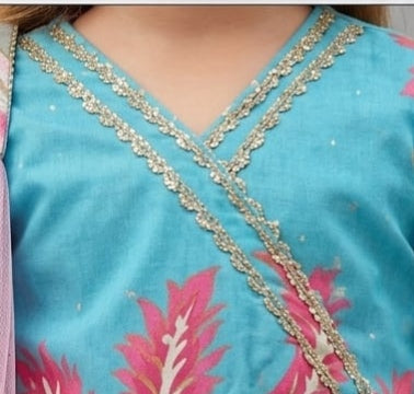 Pre Order: Aqua Blossom Lehenga Set