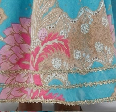 Pre Order: Aqua Blossom Lehenga Set