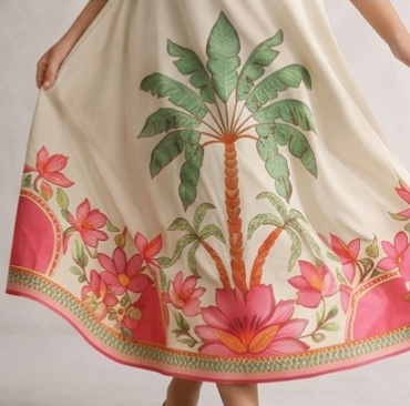 Pre Order: Palm Blossom Twirl Gown