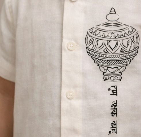 Pre Order: Shubh Kalash Ram Hand Painted Coord Set