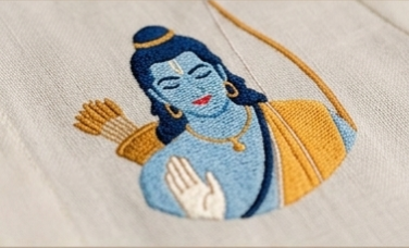 Pre Order: Shri Ram Blessing Hand Painted Coord Set