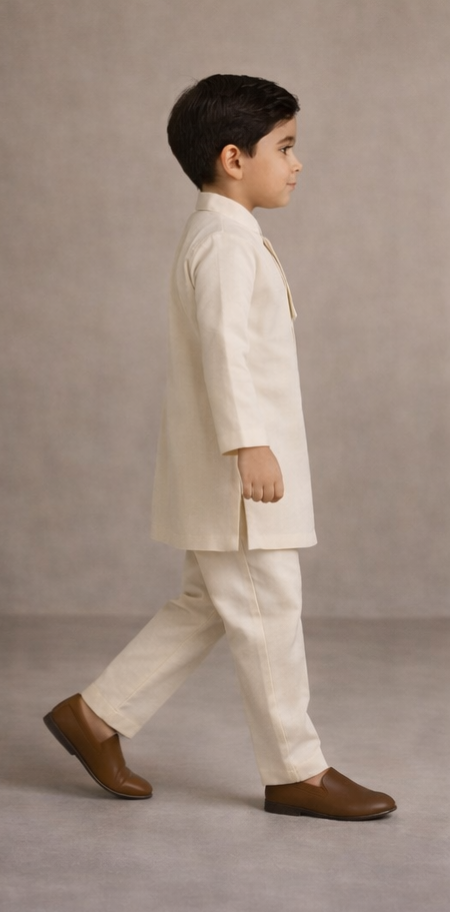 Pre Order: Elegant Pleated Drape Kurta With Flap And Pant