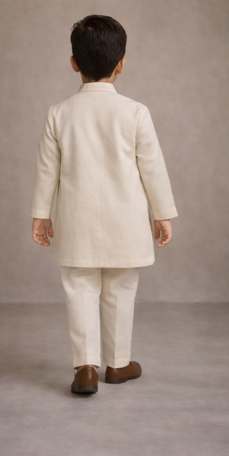 Pre Order: Elegant Pleated Drape Kurta With Flap And Pant