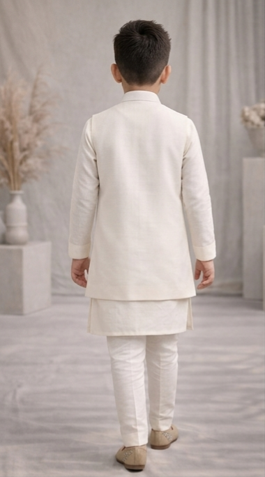 Pre Order: Sunshine bloom White Kurta Set With Jacket