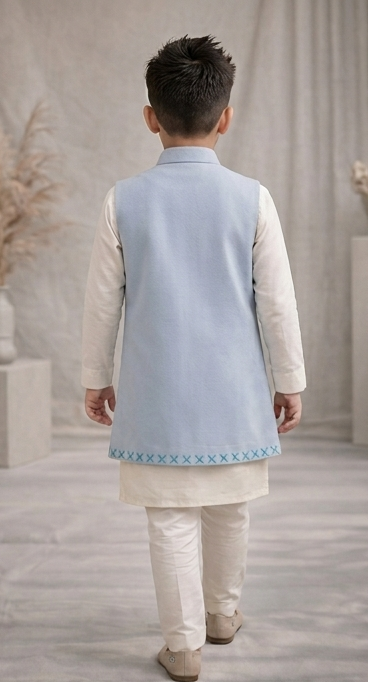 Pre Order:  Ocean Life  Kurta Set With Jacket