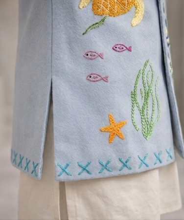 Pre Order:  Ocean Life  Kurta Set With Jacket