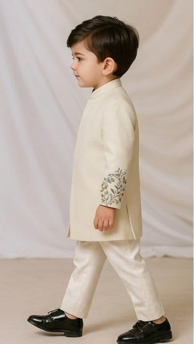Pre Order:Deer Blossom Embroidered Sherwani And Pant