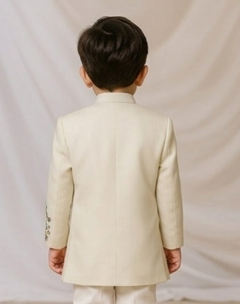 Pre Order:Deer Blossom Embroidered Sherwani And Pant