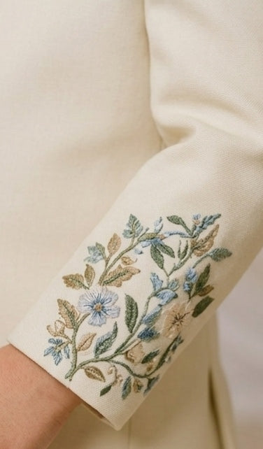 Pre Order:Deer Blossom Embroidered Sherwani And Pant