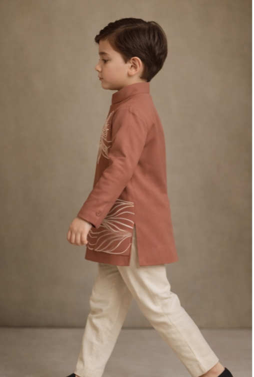 Pre Order: Solar Dune Embroidered Sherwani And Pant