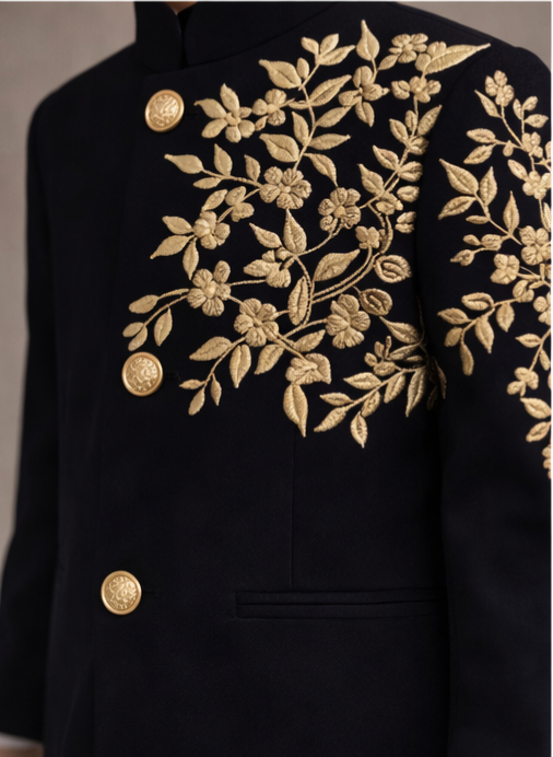 Pre Order: Black Gulshan Sherwani