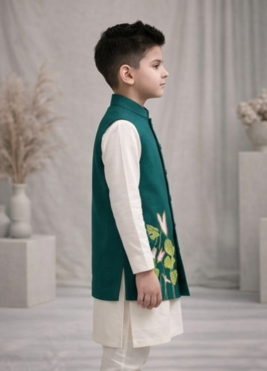 Pre Order: Flamingo Elegance Ethnic Kurta Set With Jacket