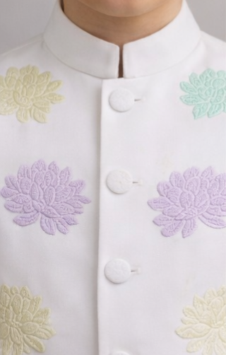 Pre Order: Pastel Petal Embroidered Sherwani And Pant
