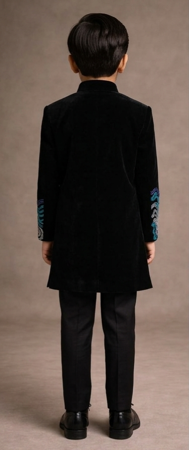 Pre Order: Ocean Royale Embroidered Sherwani And Pant
