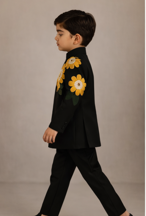 Pre Order: Sunflower Royale Embroidered Sherwani And Pant