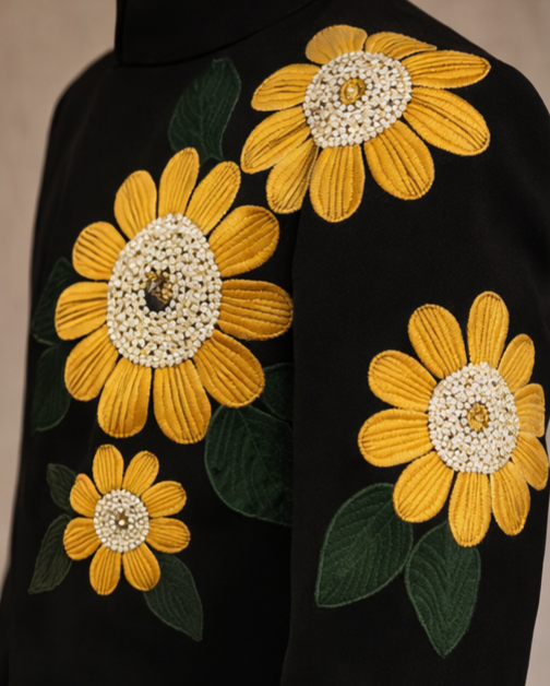 Pre Order: Sunflower Royale Embroidered Sherwani And Pant