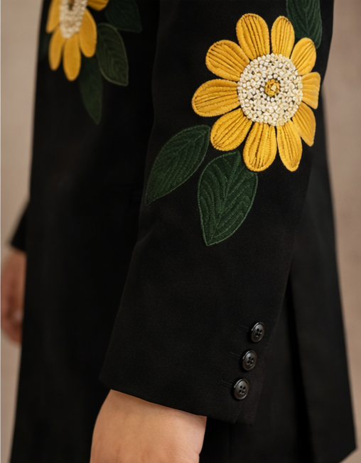 Pre Order: Sunflower Royale Embroidered Sherwani And Pant