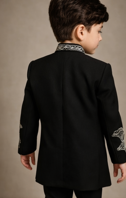 Pre Order: Noir Flora Sherwani And Pant