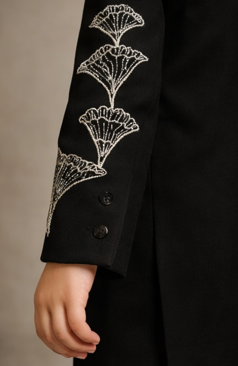 Pre Order: Noir Flora Sherwani And Pant