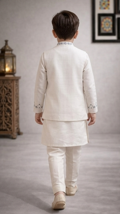 Pre Order: Parampara Loom Kurta Set With Jacket