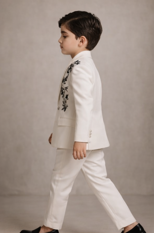 RTD Pre Order: White Embroidered Blazer Set