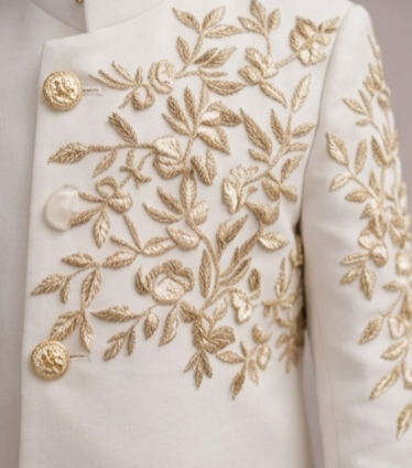 Pre Order: Aarav Royal White Sherwani Set