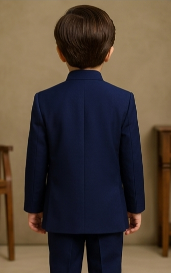 Pre Order: Navy Regal Bloom Embroidered Sherwani And Pant