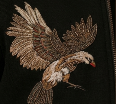 Pre Order: Wings Embroidered Black Sherwani And Pant