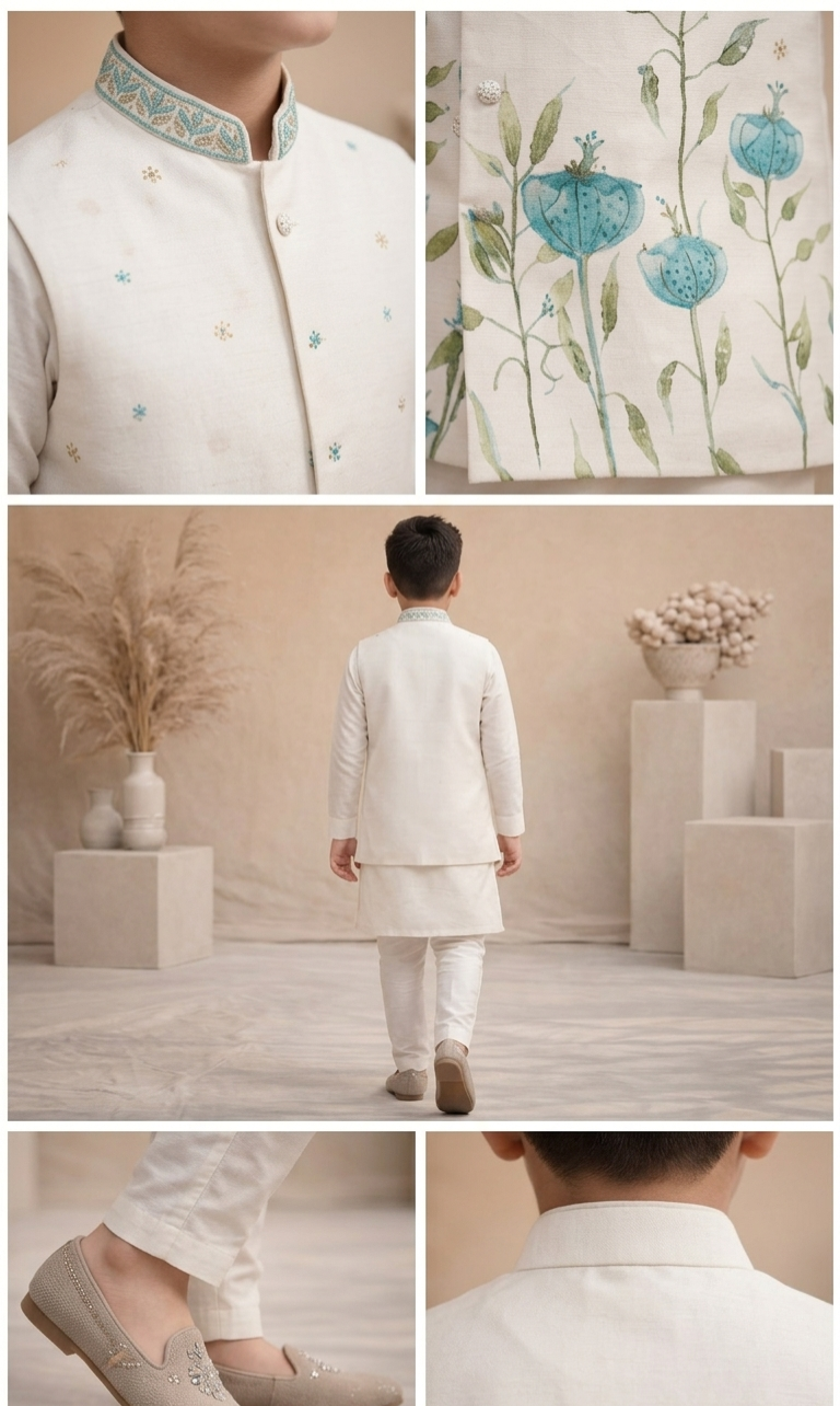 RTD Pre Order:  Elegant Floral Kurta Set With Jacket