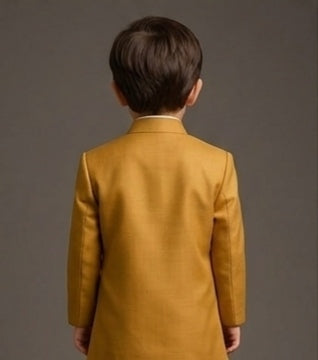 Pre Order: Mustard Embroidered Sherwani And Pant