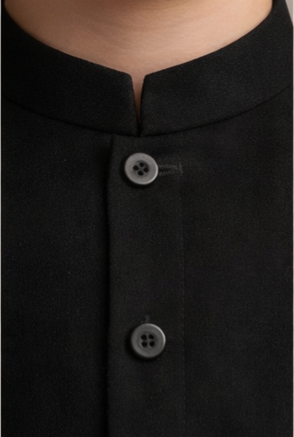 Pre Order: Black Beautiful Embroidered Sherwani With Cream White Pyjama