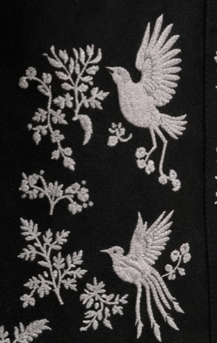 Pre Order: Black Bird Embroidered Sherwani And Pant