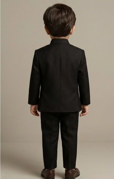 Pre Order: Stunning Black Embroidered Sherwani With Pants