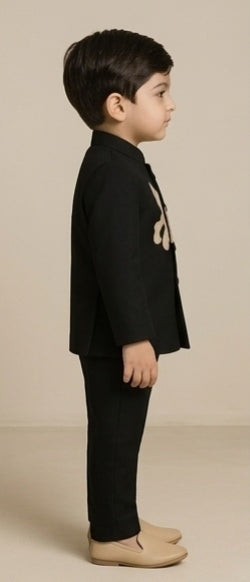 Pre Order: Black Embroidered Sherwani and Pant