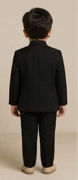 Pre Order: Black Embroidered Sherwani and Pant