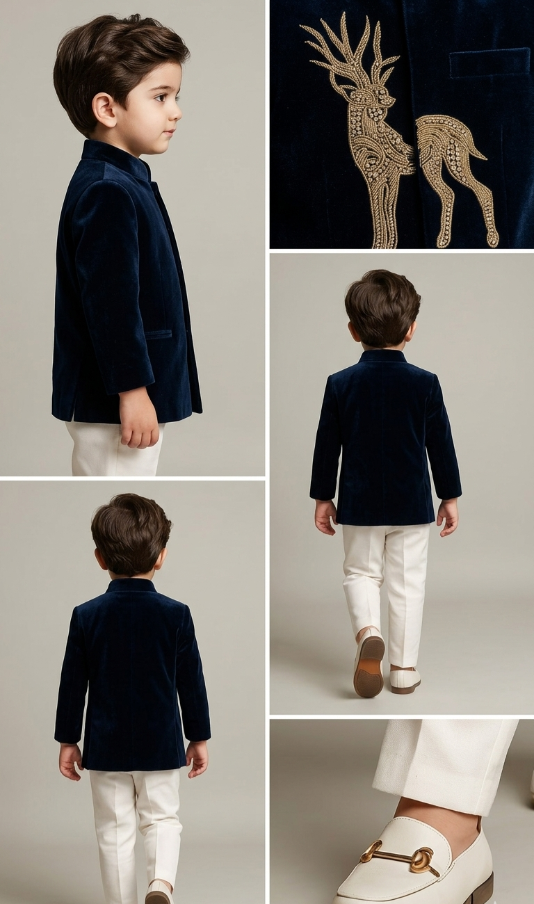 Pre Order: Stylish Cut Dana And Beads Embroidered Velvet Sherwani With Pyjama