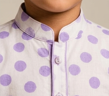 Pre Order: Thread Detailed Polka Dot Kurta With Dhoti